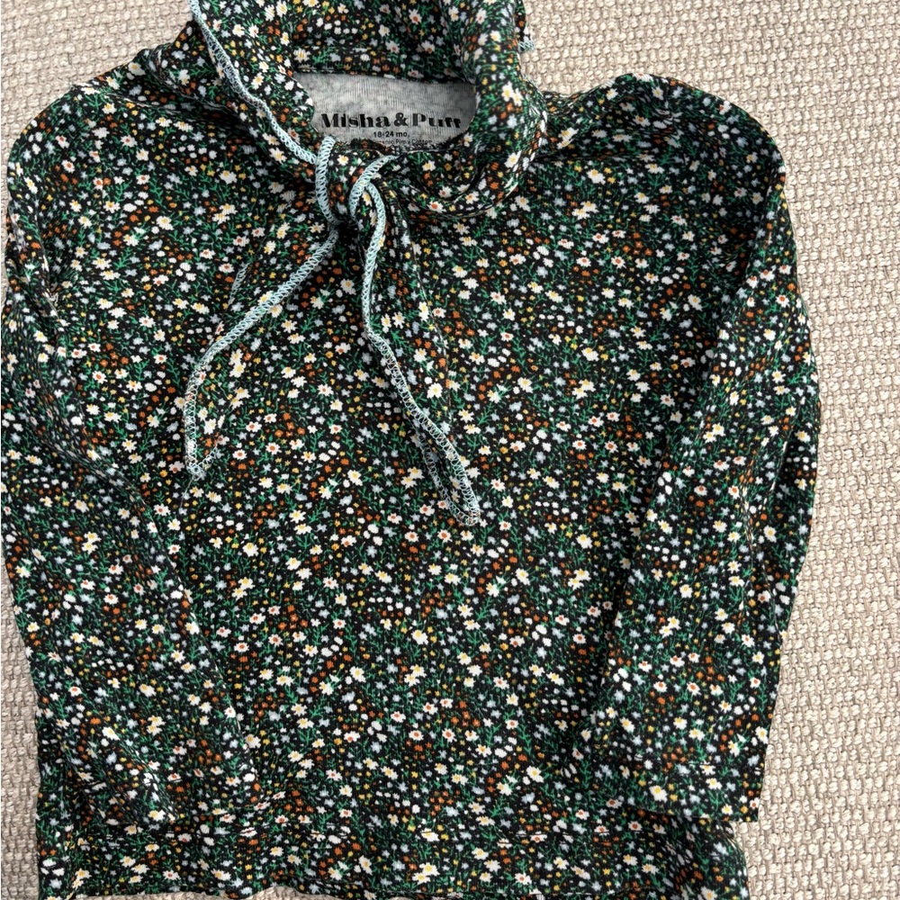Misha And Puff Green Floral Long Sleeve Tee